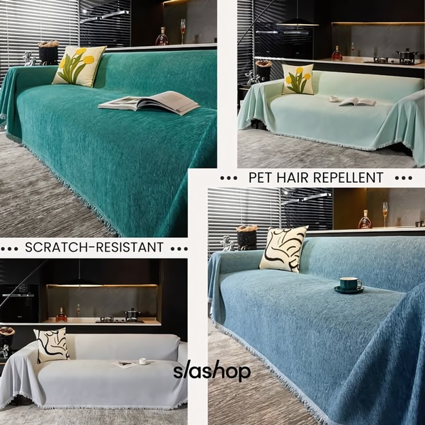 sofa cover, couch cover, furniture cover, slipcover, sofa throw, furniture protector, couch slipcover, product launch, brand awareness, lifestyle, calm, trustworthy, blue, green, neutral